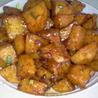 Patatas con salsa ostra